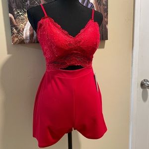 J for Justify Red Sexy Romper